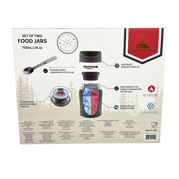 High Sierra Insulated Stainless Steel Food Jars 2-pack Green Orange New - Picture 3 of 4